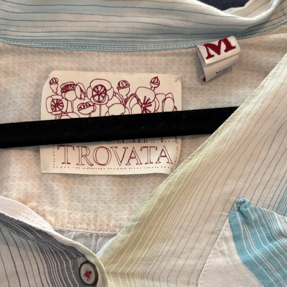 Trovata Blue and Cream Pinstripe Shirt